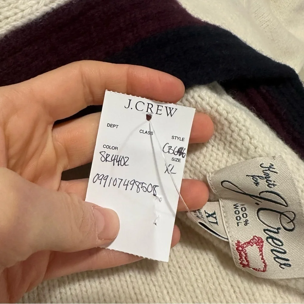 NWOT j crew Wool V-neck cricket sweater